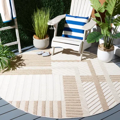 Ashley Safavieh Global Gaspara 5' 3" X Round Area Rug In Neutral