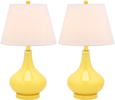 Ashley Safavieh Gourd Table Lamp (set Of 2) In Yellow