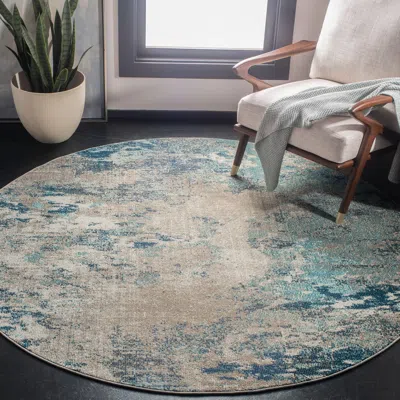 Ashley Safavieh Madison Carol 3' X Round Area Rug In Blue