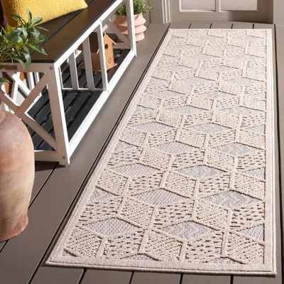 Ashley Safavieh Milos Iole 2' 3" X 8' Indoor/outdoor Runner Rug In Neutral