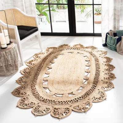 Ashley Safavieh Natural Fiber Collection Farideh 8' X 10' Oval Rug In Brown