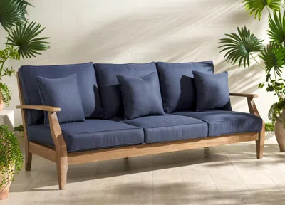 Ashley Safavieh Outdoor Sofa In Blue