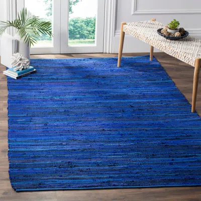 Ashley Safavieh Rag Rug Collection 6' X 9' Area Rug In Blue