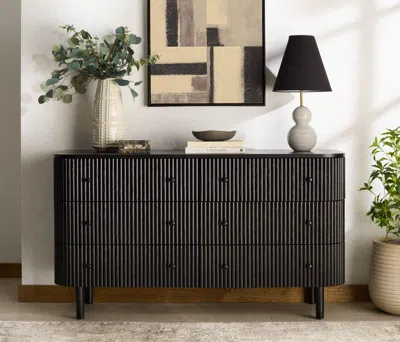 Ashley Safavieh Shelbie 6 Drawer Dresser In Black