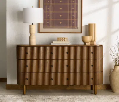 Ashley Safavieh Shelbie 6 Drawer Dresser In Brown