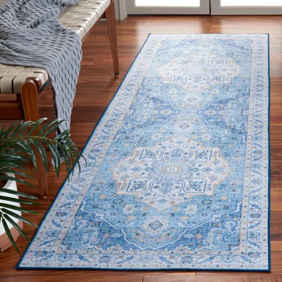 Ashley Safavieh Tucson 2' 6" X 12' Runner Rug In Blue