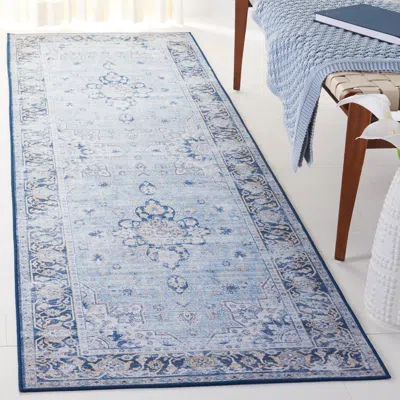 Ashley Safavieh Tucson 2' 6" X 8' Runner Rug In Blue