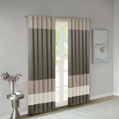 Ashley Salem Polyoni Pintuck Curtain Panel In Gray