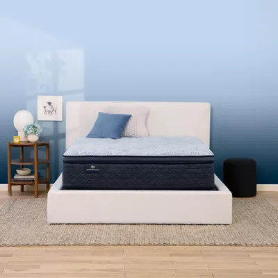 Ashley Serta Perfect Sleeper Best Day 14.5" Plush Pillow Top Queen Mattress In Blue