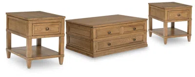 Ashley Sharlance Coffee Table With 2 End Tables In Brown