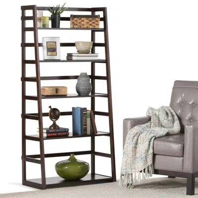 Ashley Simpli Home Acadian Ladder Shelf Bookcase In Black