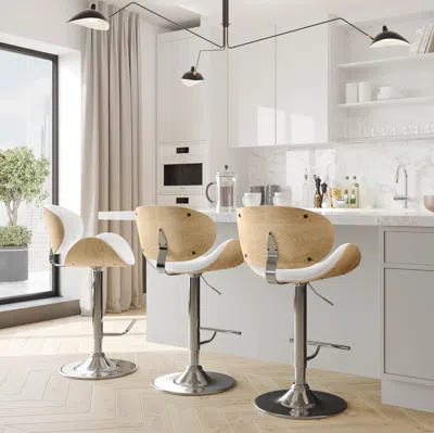 Ashley Simpli Home Marana Adjustable Swivel Bar Stool In Brown