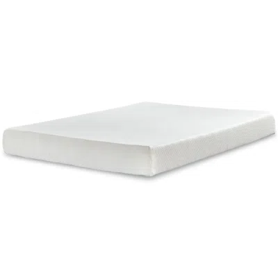 Ashley Socalle Twin Platform Bed With Chime 8 Inch Medium Memory Foam Mattress In A Box In White