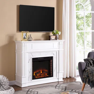 Ashley Southern Enterprises Ellisville Faux Cararra Marble 48" Mantel With Electric Fireplace In Multi