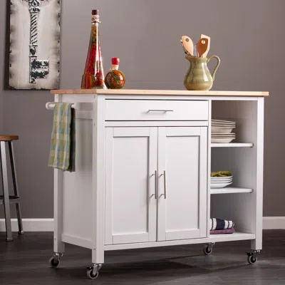Ashley Southern Enterprises Furniture Butcher Block Kitchen Cart In Multi