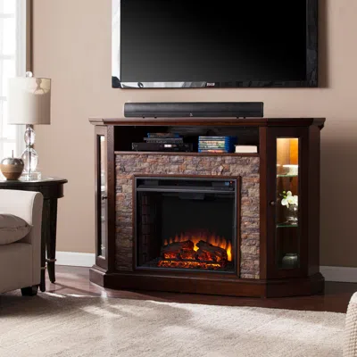 Ashley Southern Enterprises Furniture Harper Convertible Electric Fireplace Mantel In Brown