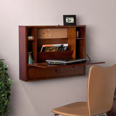 Ashley Southern Enterprises Furniture Ken Wall Mount Laptop Desk In Brown