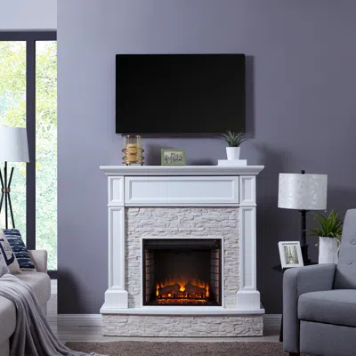 Ashley Southern Enterprises Furniture Norah Electric Fireplace Mantel In White