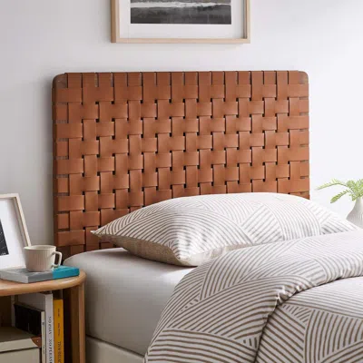 Ashley Sparta Weave Twin Vegan Leather Headboard In Multi