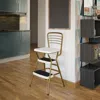 Ashley Step Stool W/ Sliding Steps In Gold