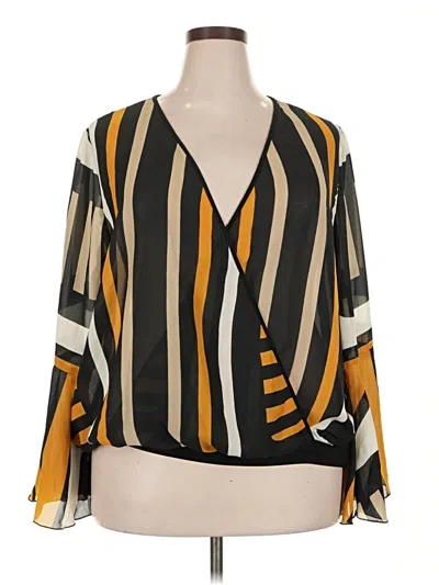 Ashley Stewart 3/4 Sleeve Blouse In Gold