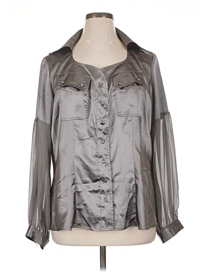 Pre-owned Ashley Stewart 3/4 Sleeve Blouse In Gray