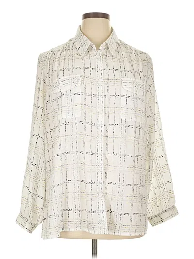 Pre-owned Ashley Stewart 3/4 Sleeve Blouse In Ivory