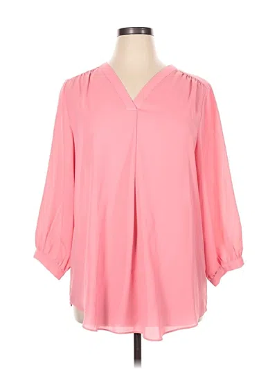 Pre-owned Ashley Stewart 3/4 Sleeve Blouse In Pink