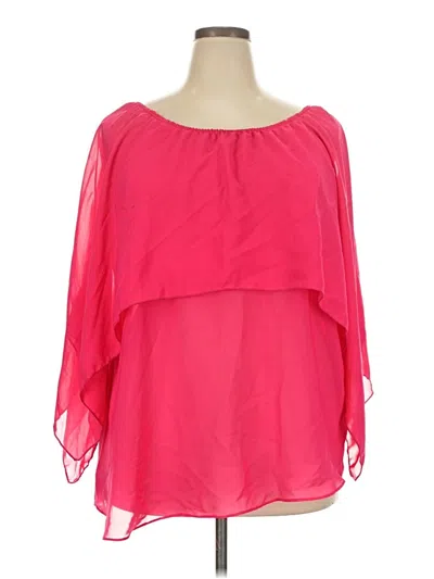 Pre-owned Ashley Stewart 3/4 Sleeve Blouse In Pink