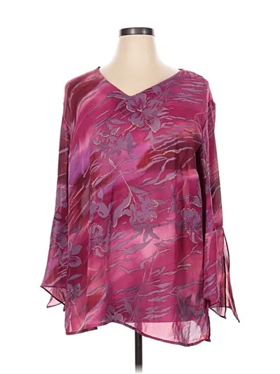 Pre-owned Ashley Stewart 3/4 Sleeve Blouse In Purple
