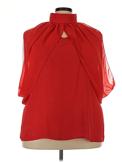Pre-owned Ashley Stewart 3/4 Sleeve Blouse In Red