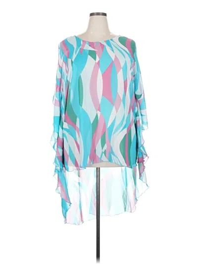 Pre-owned Ashley Stewart 3/4 Sleeve Blouse In Teal