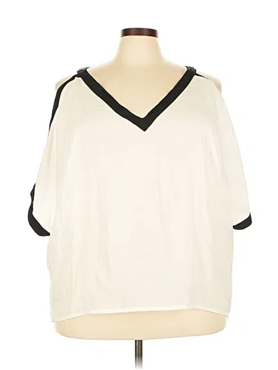 Pre-owned Ashley Stewart 3/4 Sleeve Blouse In White