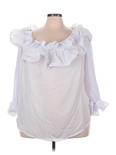 Ashley Stewart 3/4 Sleeve Blouse In White