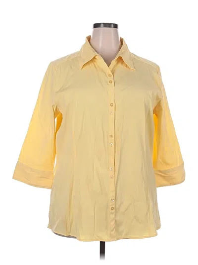 Pre-owned Ashley Stewart 3/4 Sleeve Blouse In Yellow
