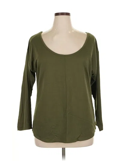 Pre-owned Ashley Stewart 3/4 Sleeve T-shirt In Green