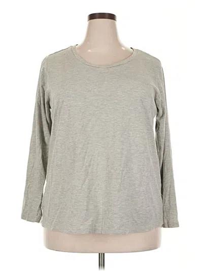 Pre-owned Ashley Stewart 3/4 Sleeve T-shirt In Gray