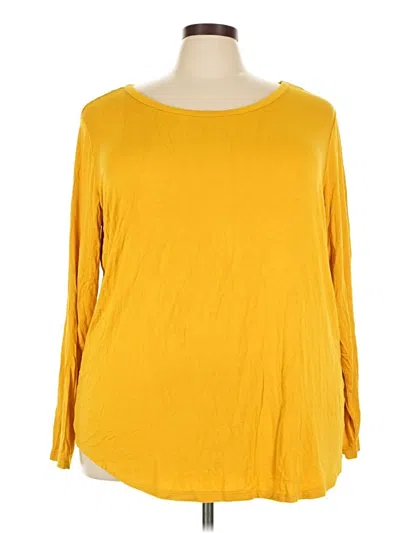 Pre-owned Ashley Stewart 3/4 Sleeve T-shirt In Yellow