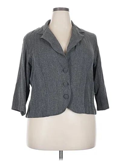 Pre-owned Ashley Stewart Blazer Jacket In Gray