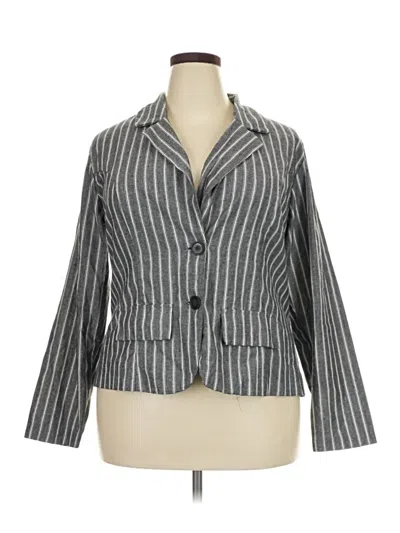 Pre-owned Ashley Stewart Blazer Jacket In Gray