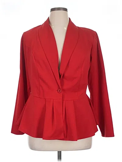 Pre-owned Ashley Stewart Blazer Jacket In Red