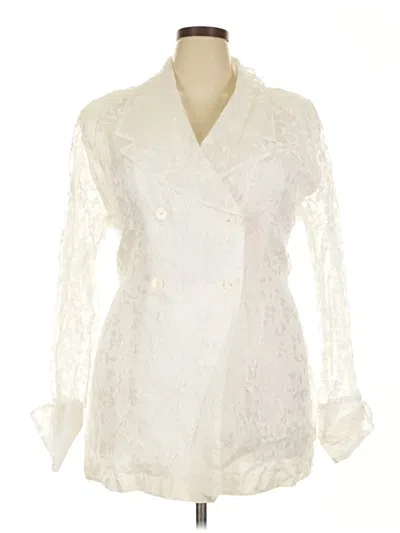 Pre-owned Ashley Stewart Blazer Jacket In White