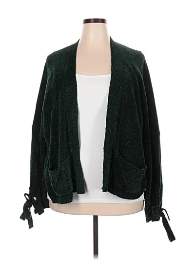 Pre-owned Ashley Stewart Cardigan Sweater In Green