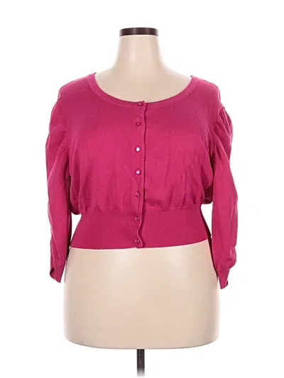Pre-owned Ashley Stewart Cardigan Sweater In Pink