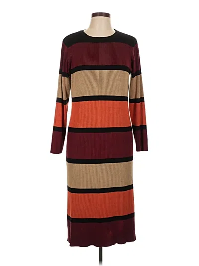 Pre-owned Ashley Stewart Casual Dress In Burgundy