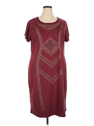 Pre-owned Ashley Stewart Casual Dress In Burgundy
