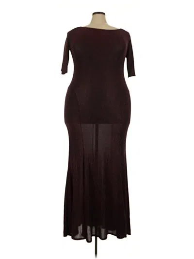Pre-owned Ashley Stewart Casual Dress In Burgundy