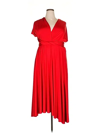 Pre-owned Ashley Stewart Casual Dress In Red