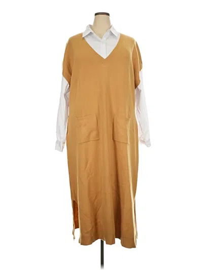 Pre-owned Ashley Stewart Casual Dress In Tan