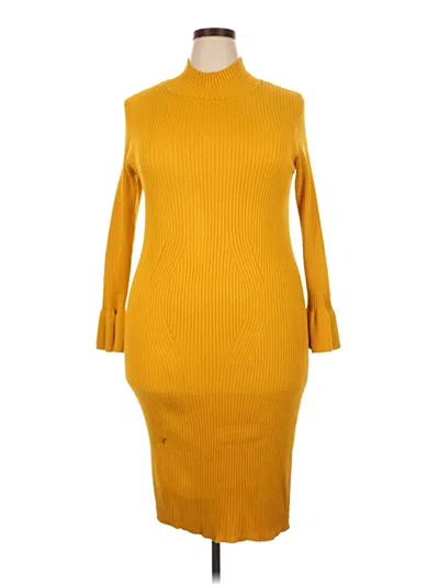 Pre-owned Ashley Stewart Casual Dress In Yellow